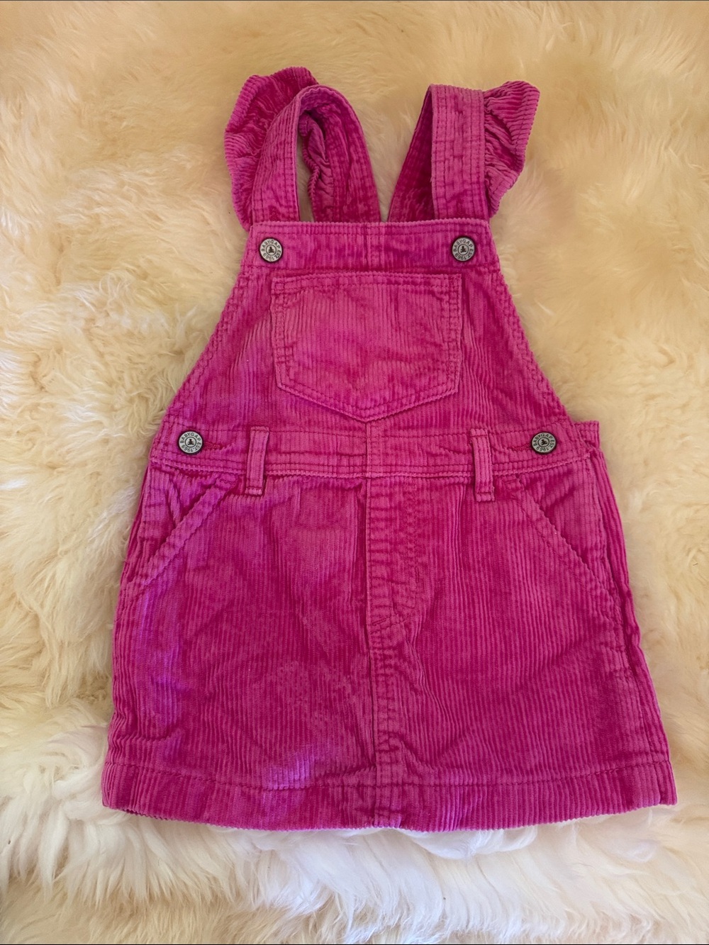 GAP Girls Hot Pink Corduroy Overall Dress